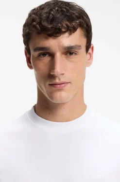 Interlock-cotton T-shirt with embroidered logo