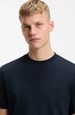 Interlock-cotton T-shirt with embroidered logo