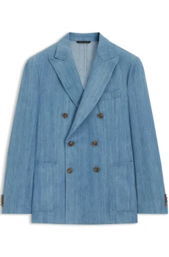 Italian-cotton blazer with peak lapels
