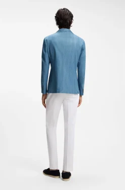 Italian-cotton blazer with peak lapels