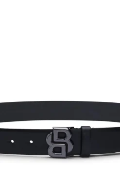 Italian-leather belt with Double B monogram buckle