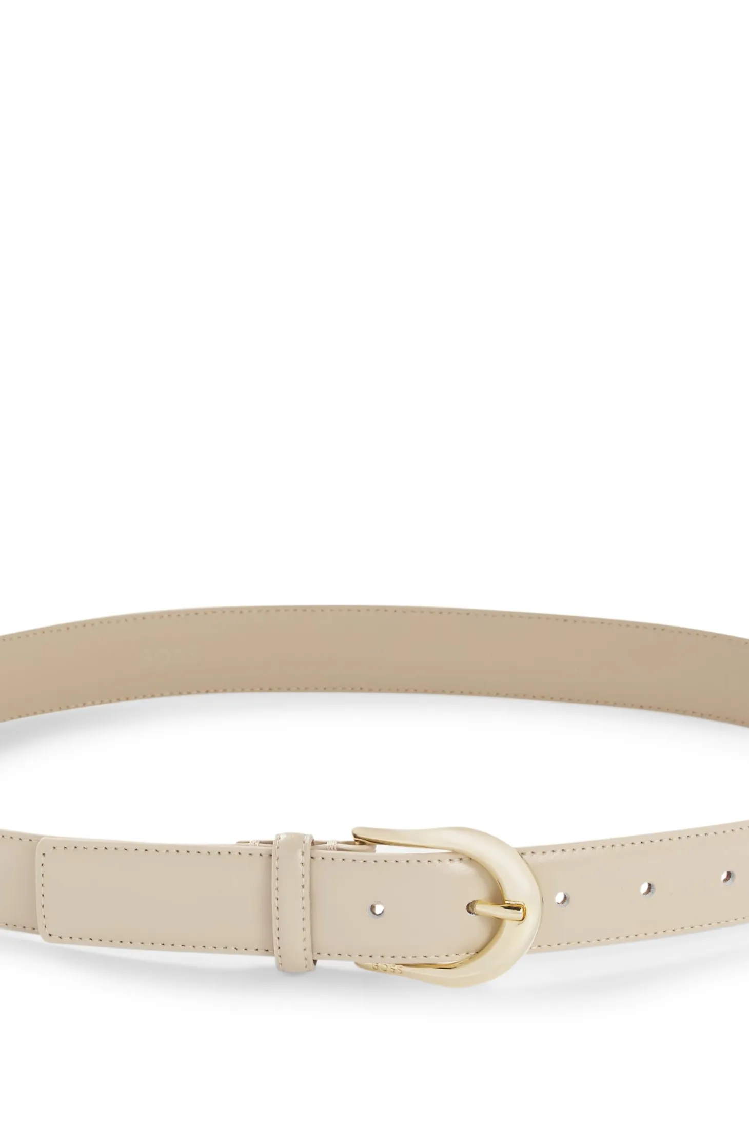 Italian-leather belt with golden buckle