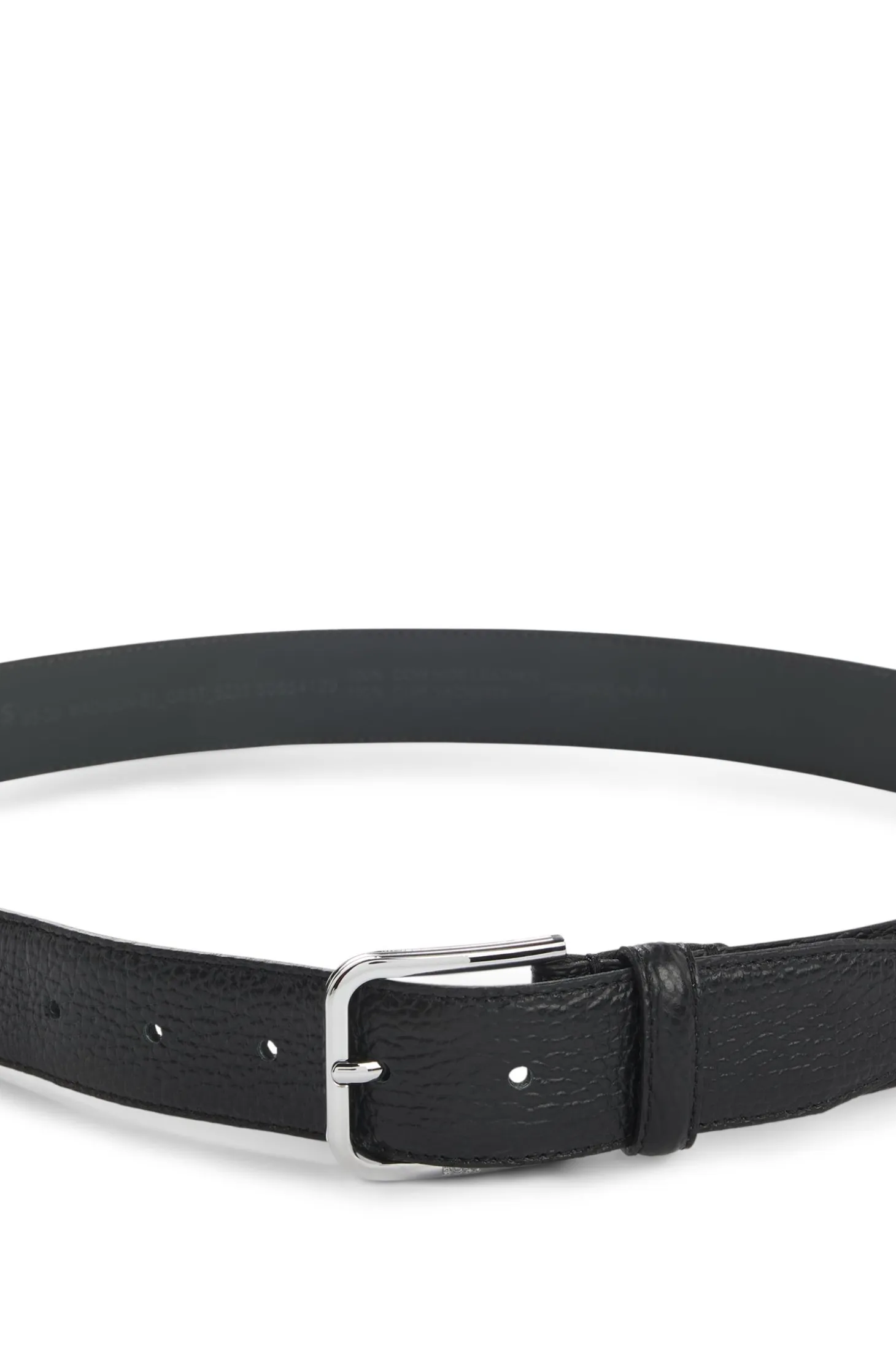Italian-leather belt with pin buckle