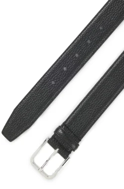 Italian-leather belt with pin buckle