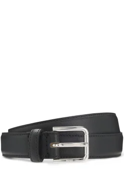 Italian-leather belt with pin buckle