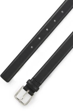 Italian-leather belt with pin buckle