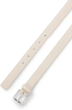 Italian-leather belt with pin buckle