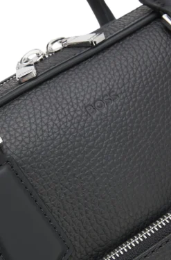 Italian leather document case with embossed logo