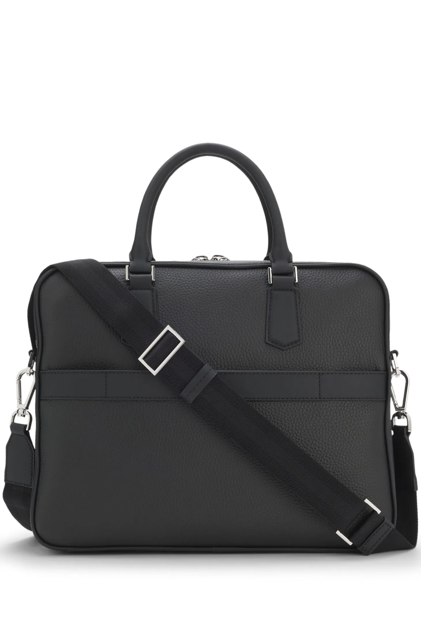 Italian leather document case with embossed logo