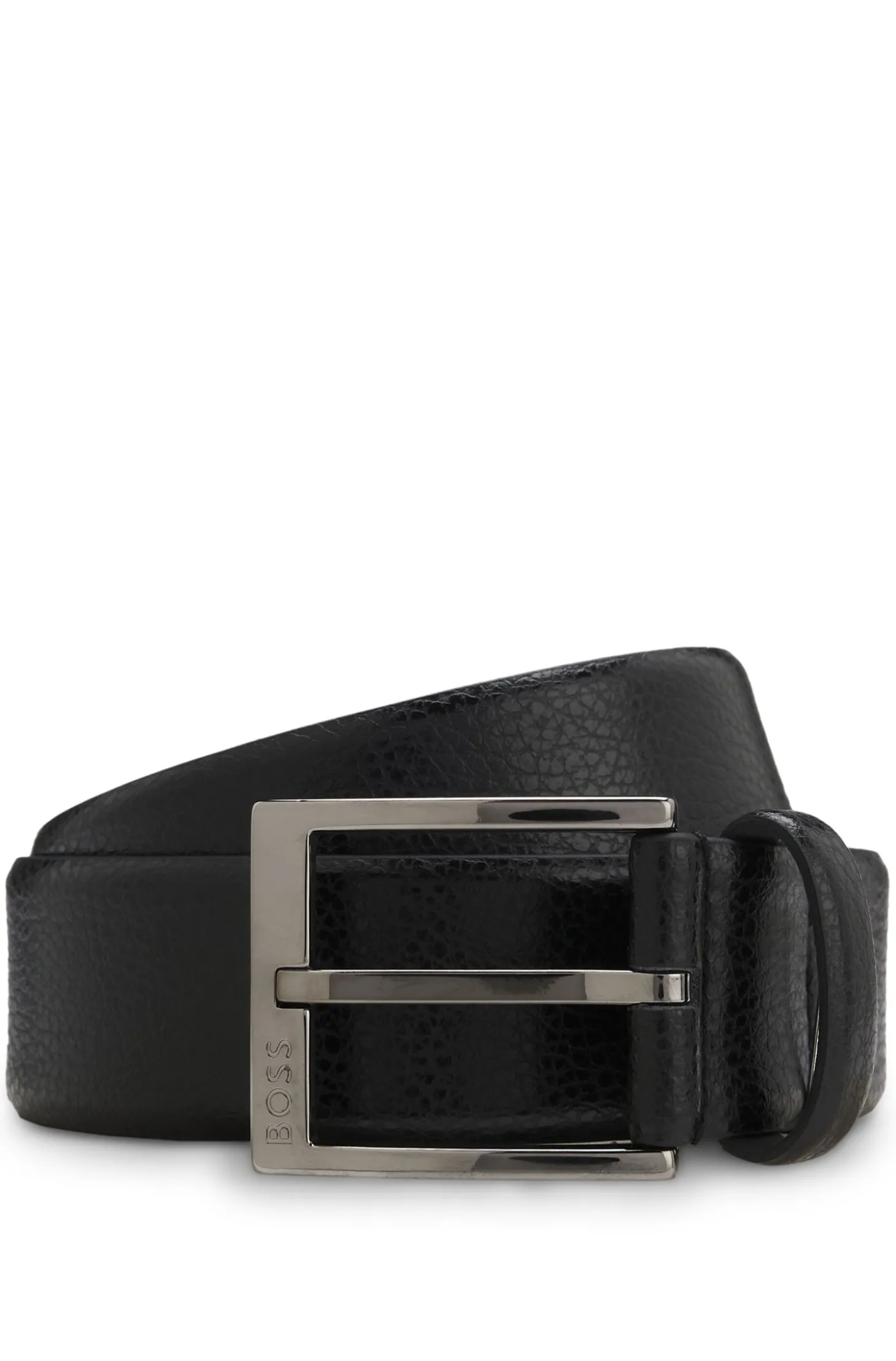 Italian-made belt in grained leather