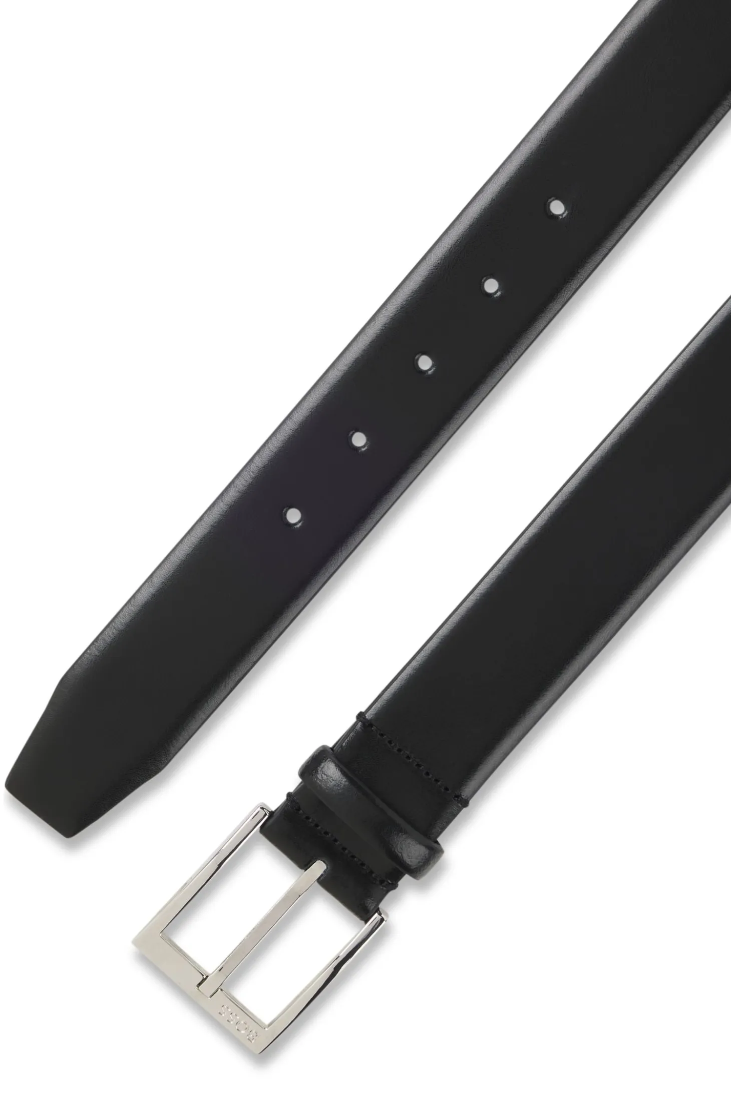 Italian-made belt with branded buckle