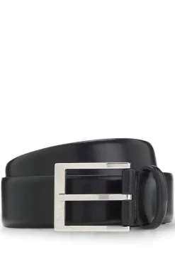 Italian-made belt with branded buckle