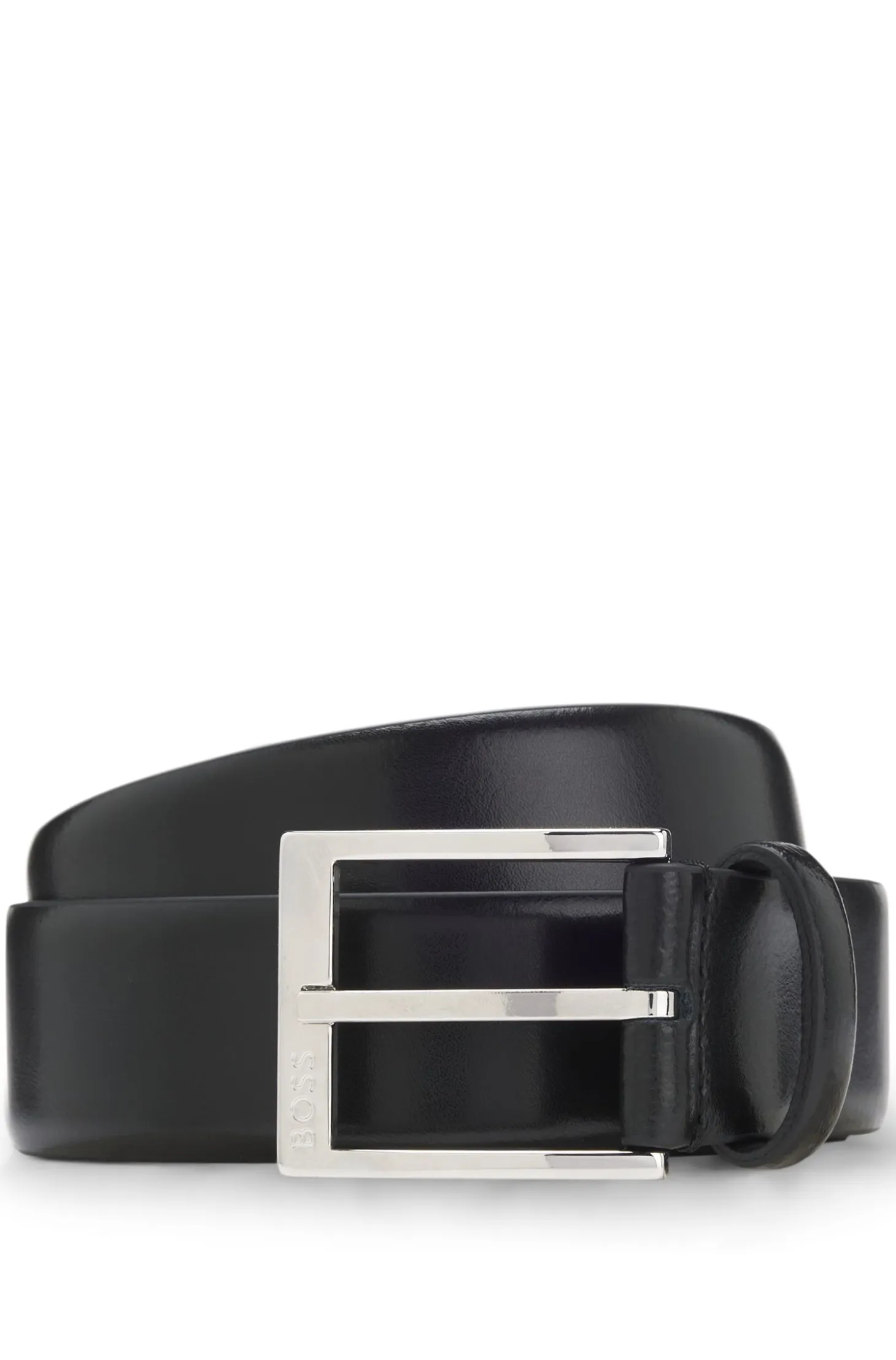Italian-made belt with branded buckle