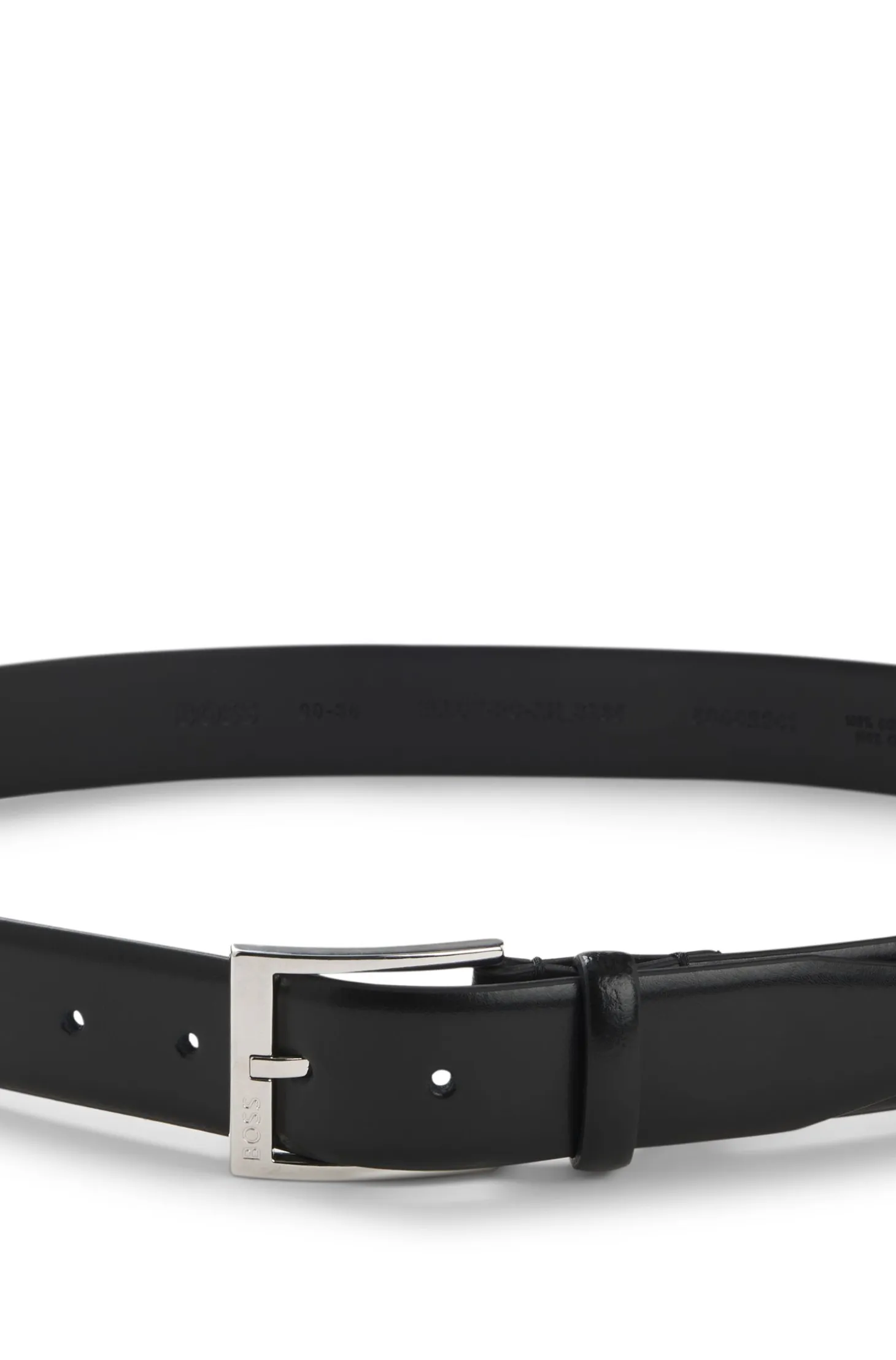 Italian-made belt with branded buckle