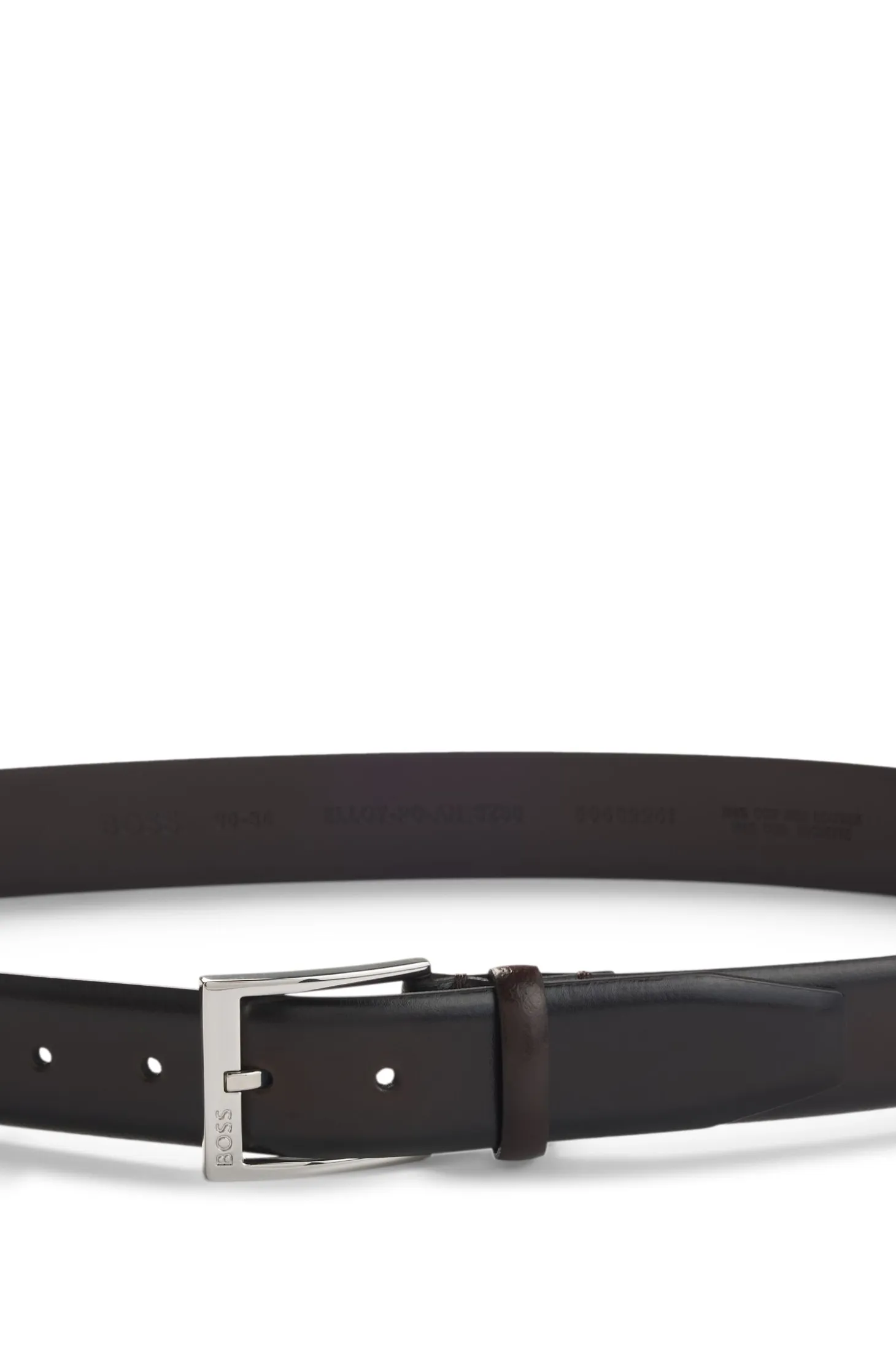 Italian-made belt with branded buckle