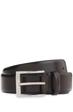 Italian-made belt with branded buckle