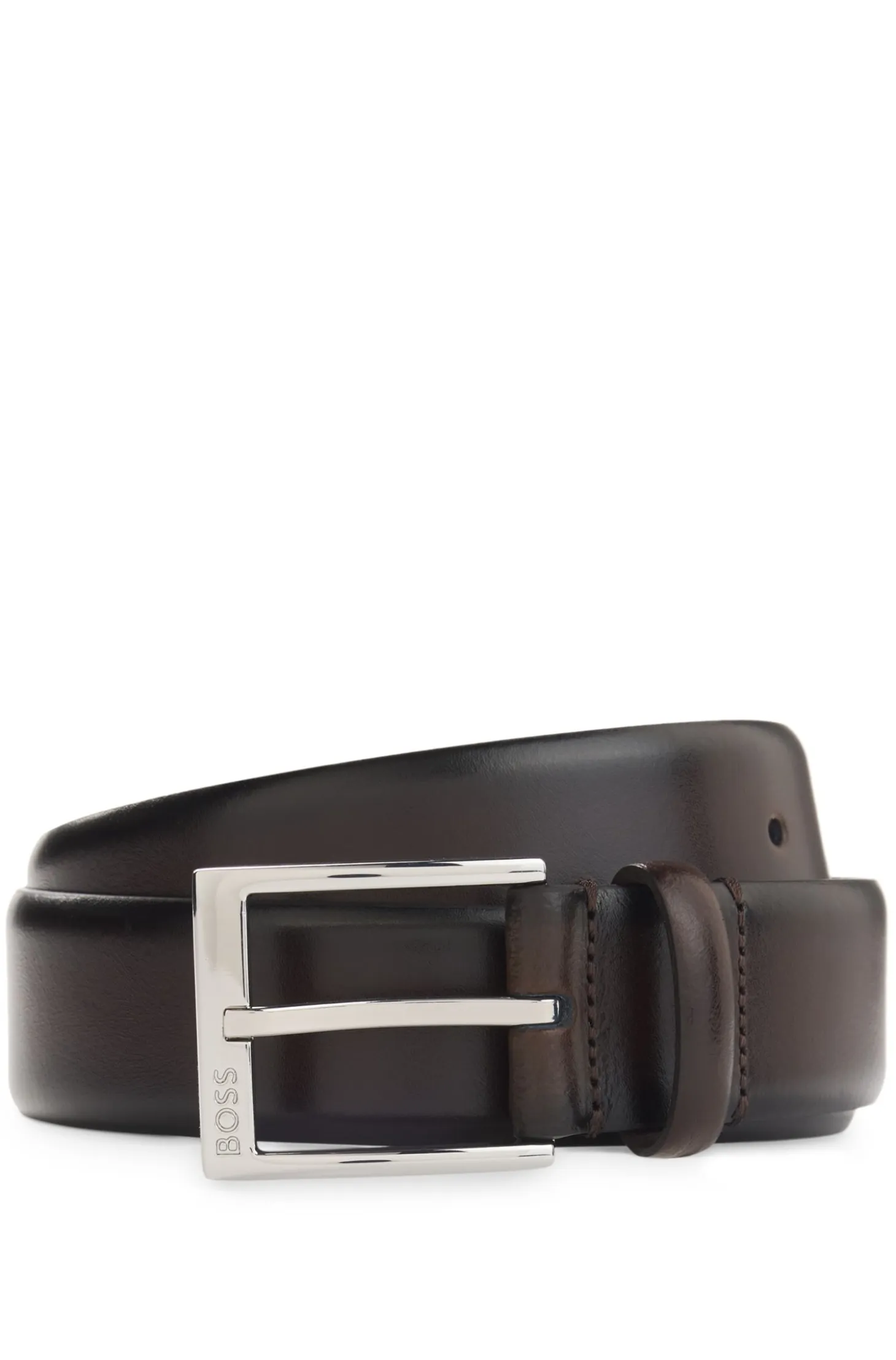 Italian-made belt with branded buckle