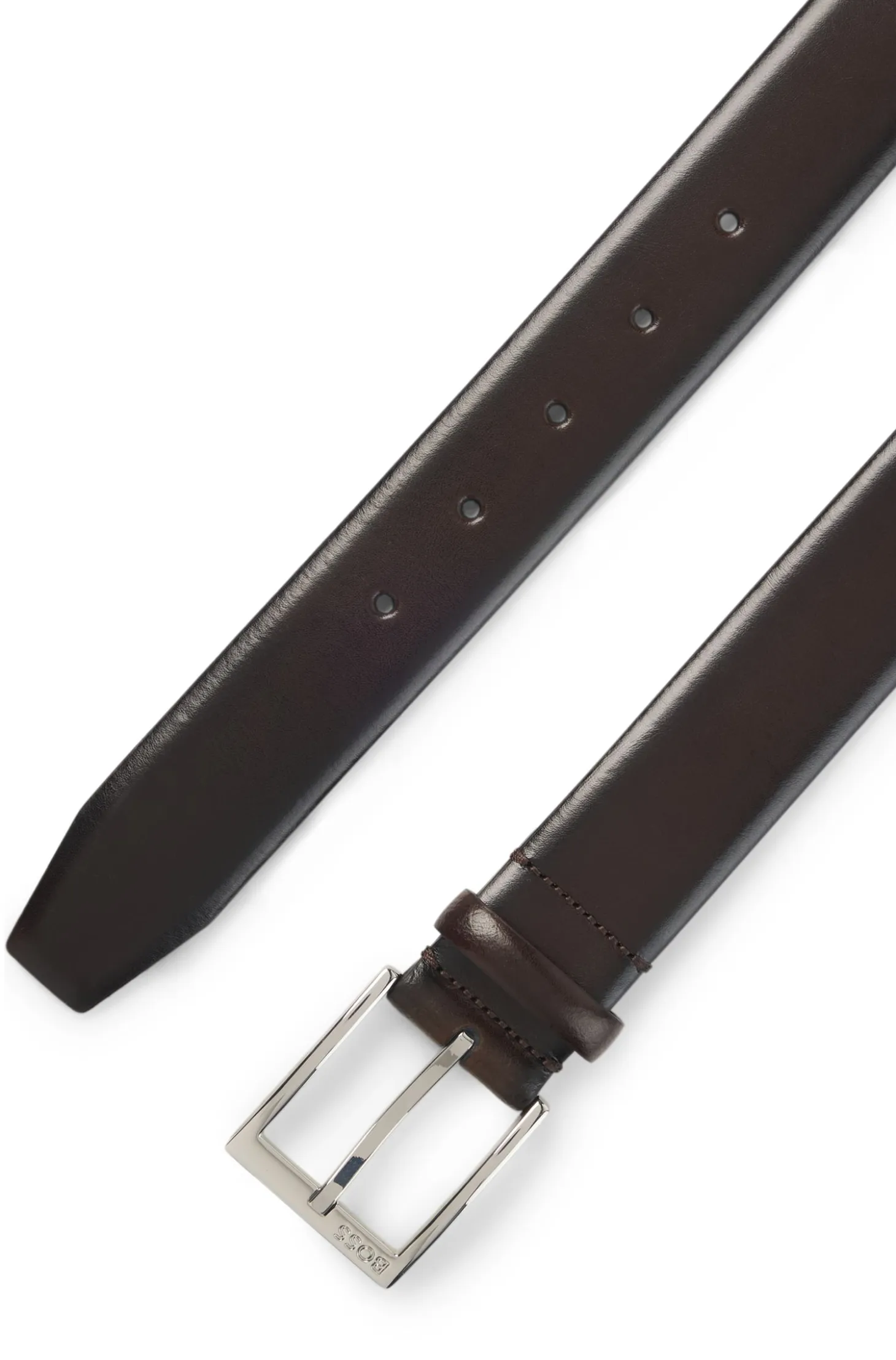 Italian-made belt with branded buckle