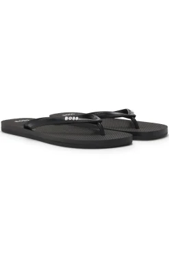 Italian-made flip-flops with contrast logo detail