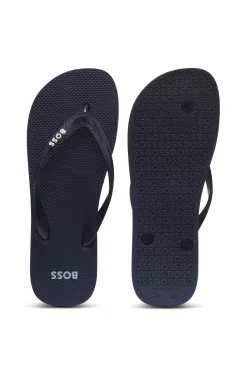 Italian-made flip-flops with contrast logo detail