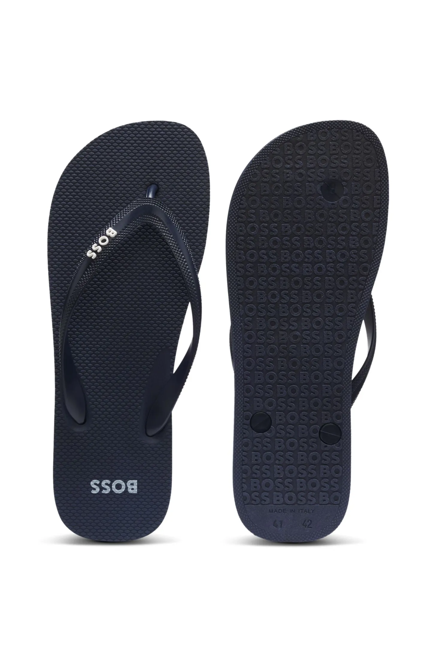 Italian-made flip-flops with contrast logo detail