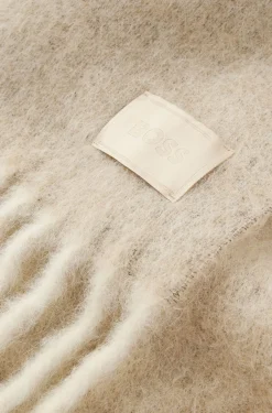 Italian-made fringed scarf with wool and alpaca