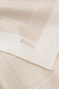 Italian-made scarf in printed silk twill