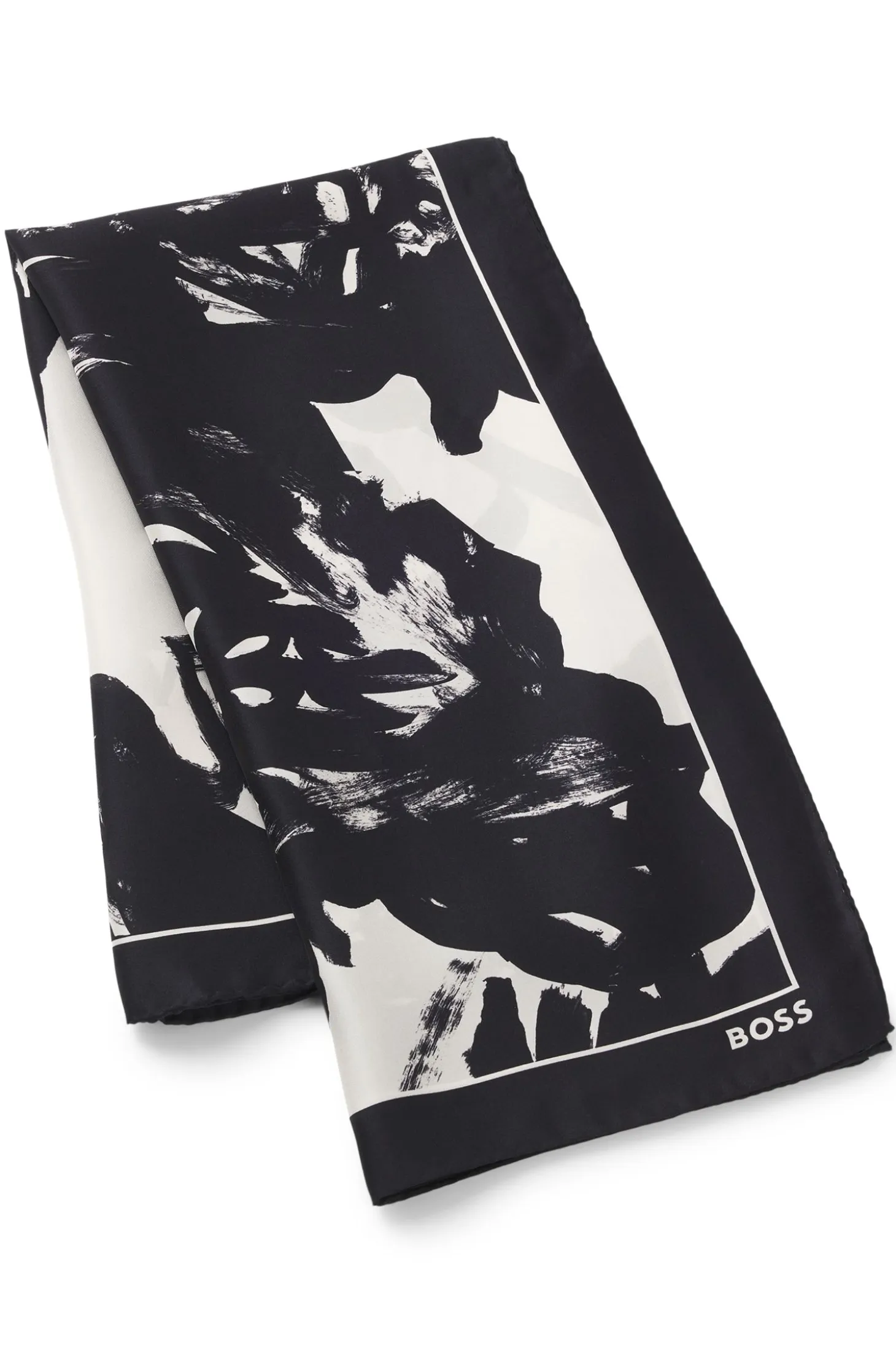 Italian-made scarf in printed silk twill