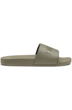 Italian-made slides with tonal logo