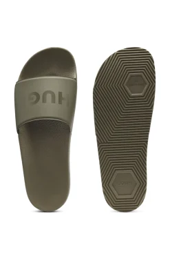 Italian-made slides with tonal logo