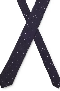 Italian-made tie in silk with jacquard-woven dots