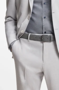 Italian-suede belt with gunmetal buckle