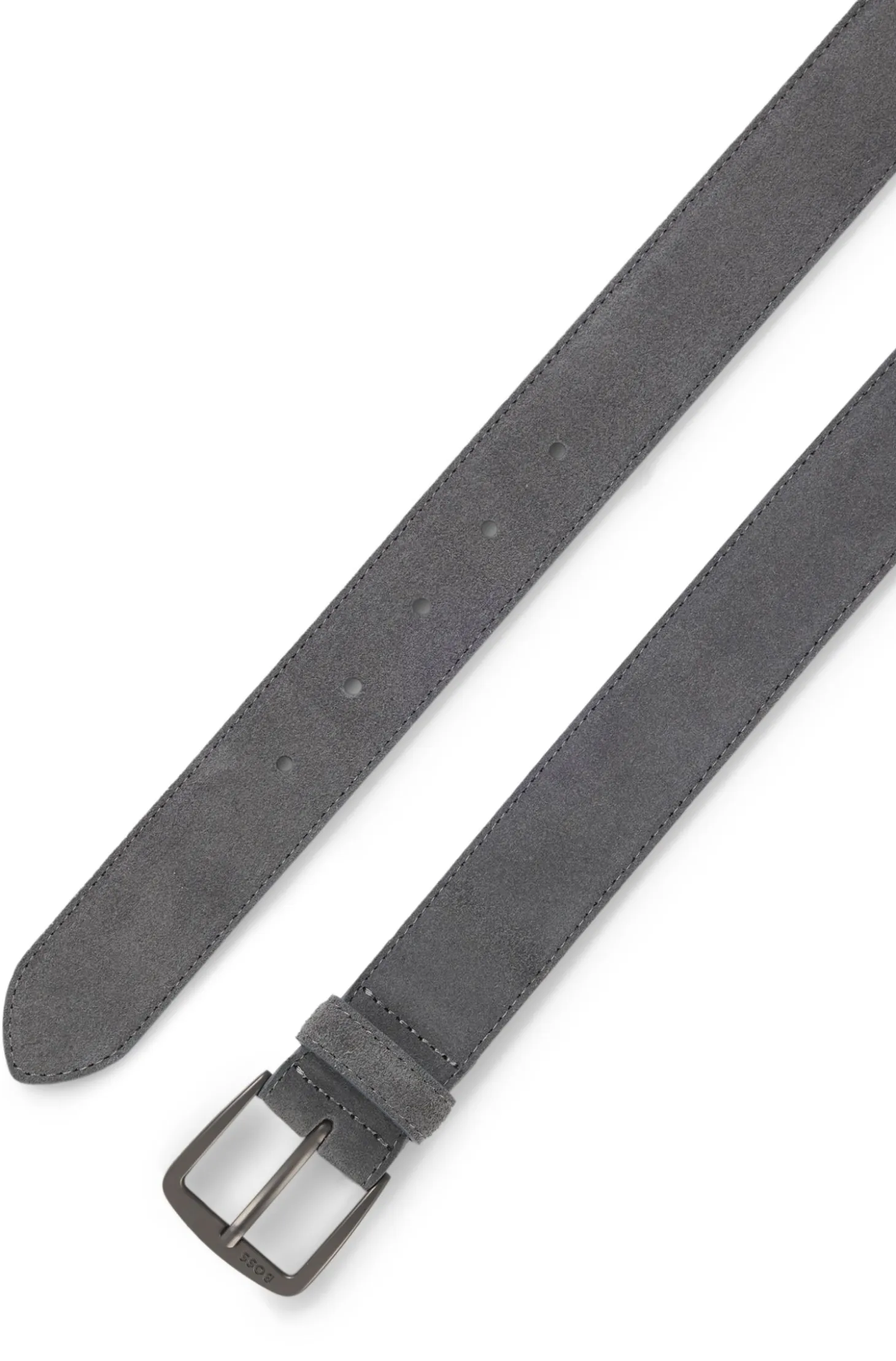 Italian-suede belt with gunmetal buckle