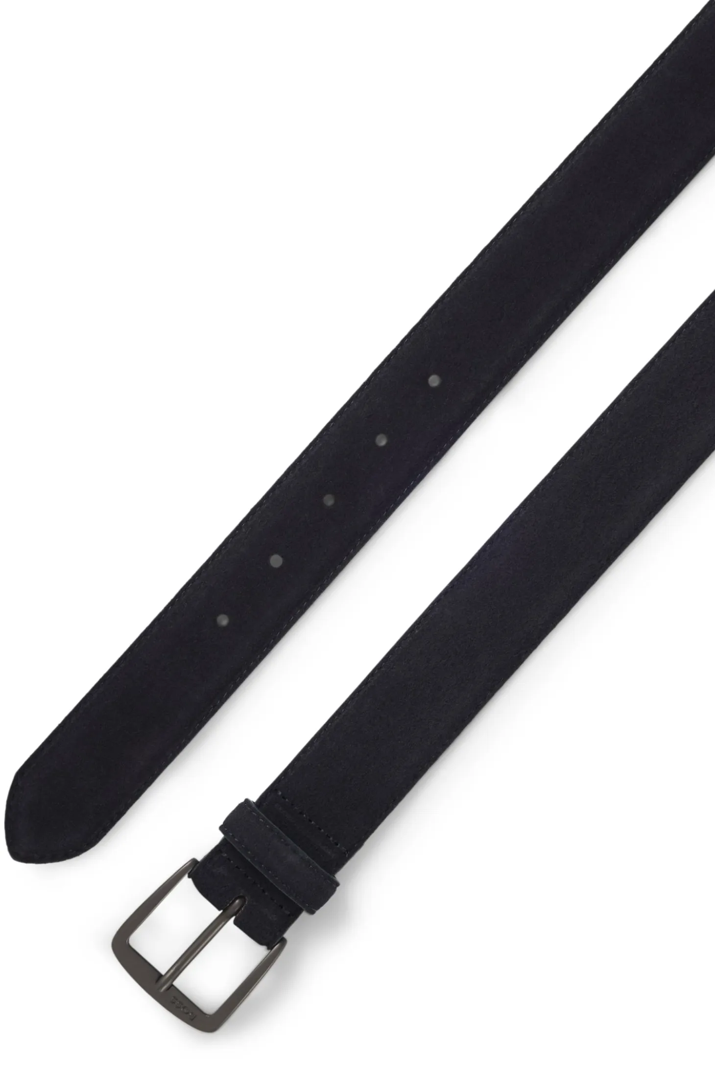Italian-suede belt with gunmetal buckle