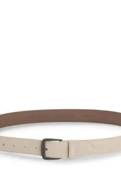 Italian-suede belt with gunmetal buckle