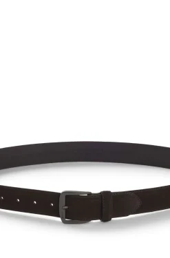 Italian-suede belt with gunmetal buckle
