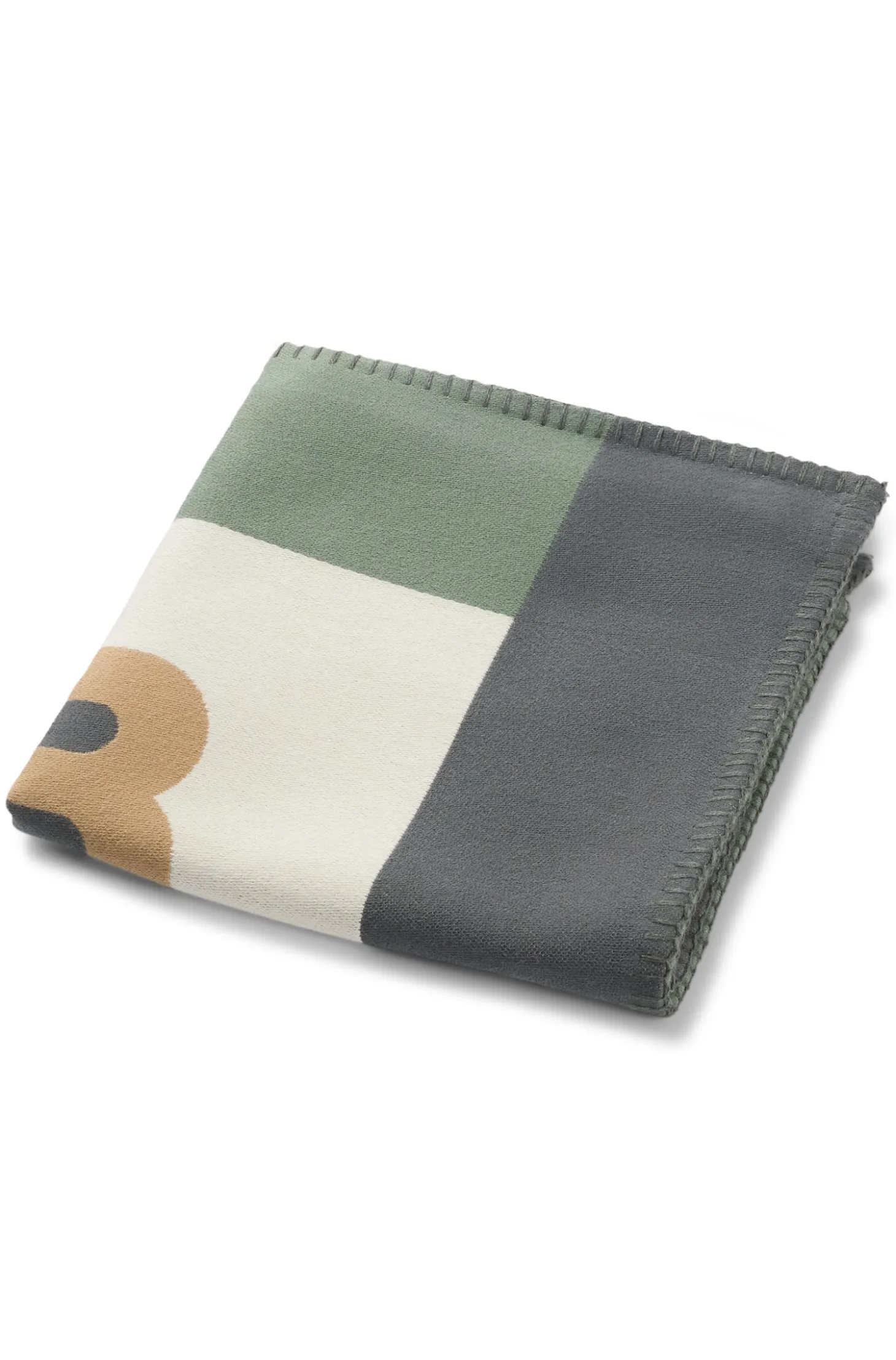 Jacquard cushion cover with whipstitching