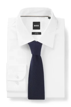 Jacquard-patterned tie in pure wool