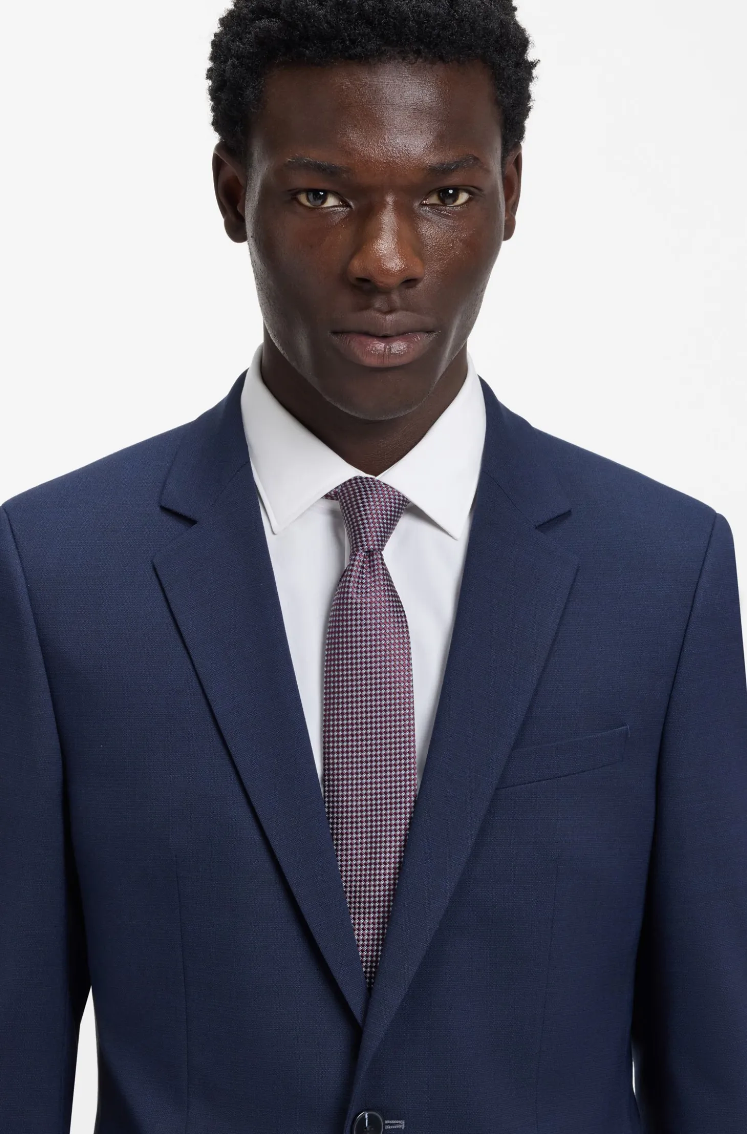 Jacquard-patterned tie in silk
