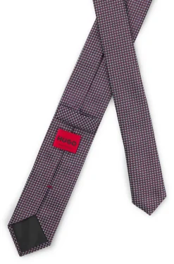 Jacquard-patterned tie in silk