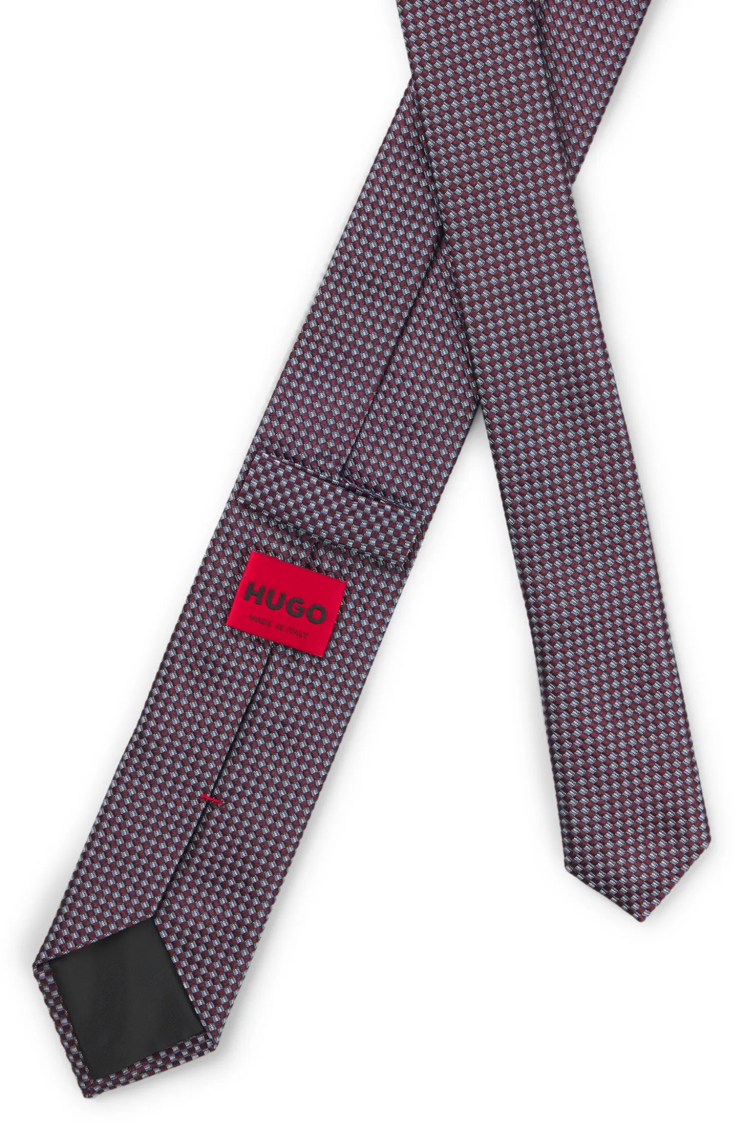 Jacquard-patterned tie in silk