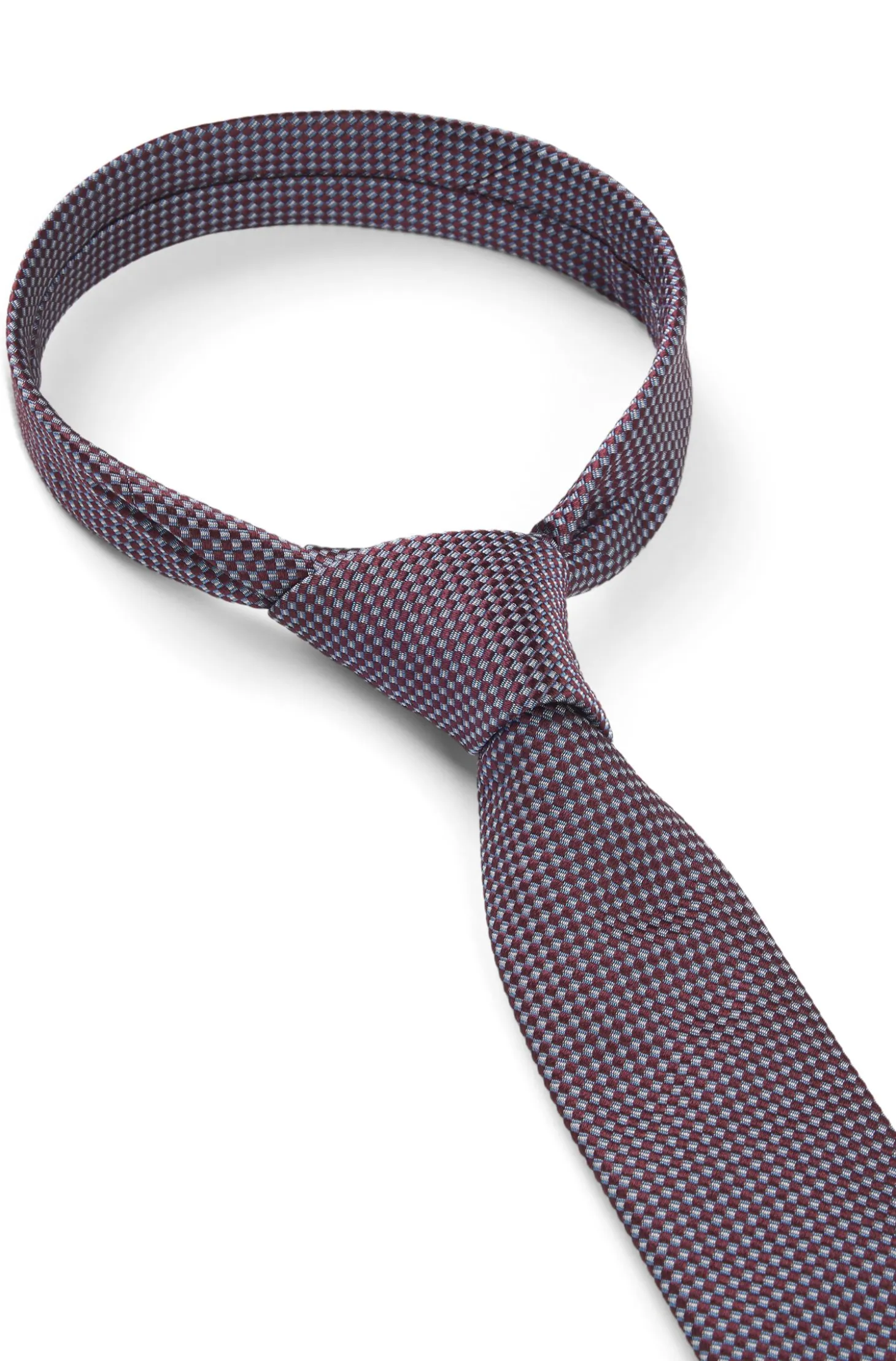 Jacquard-patterned tie in silk