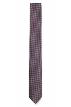 Jacquard-patterned tie in silk
