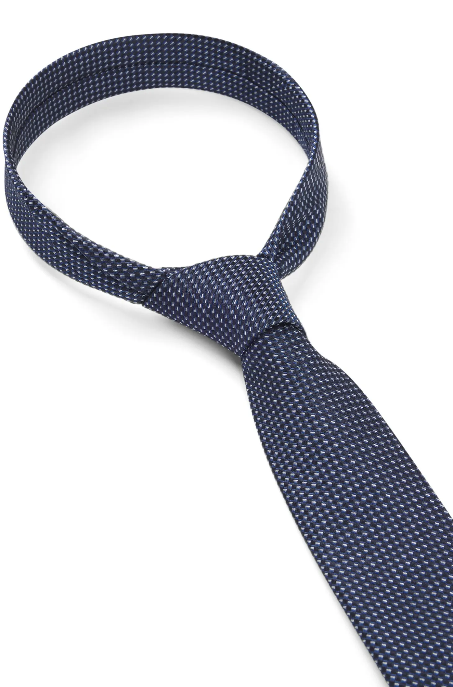 Jacquard-patterned tie in silk