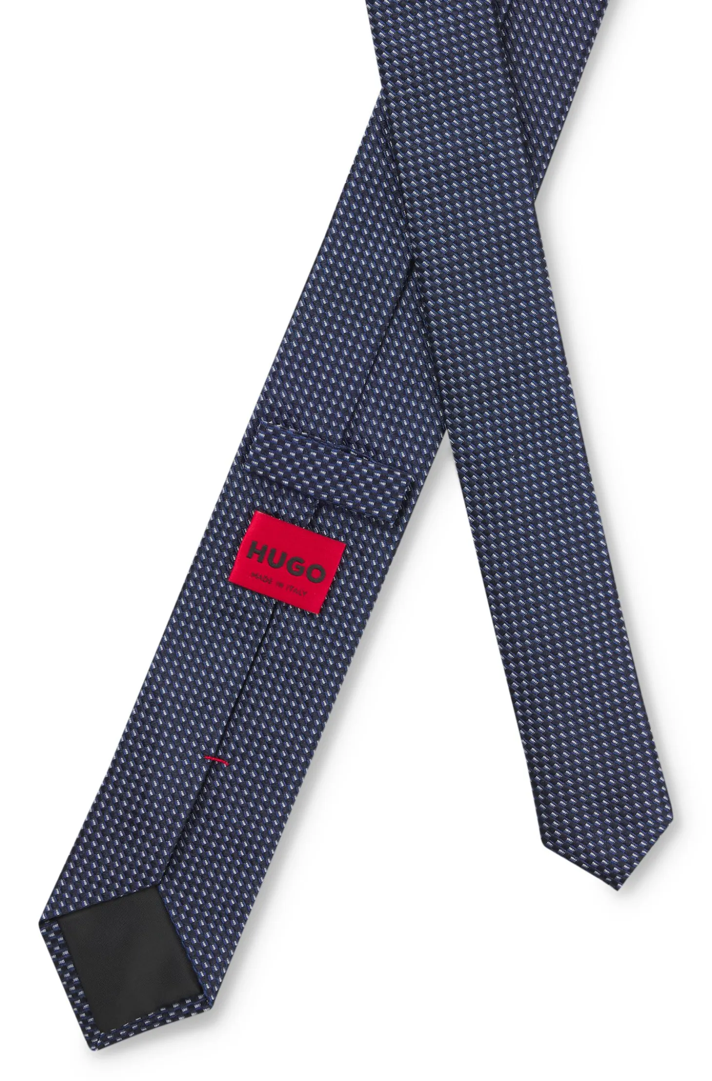 Jacquard-patterned tie in silk
