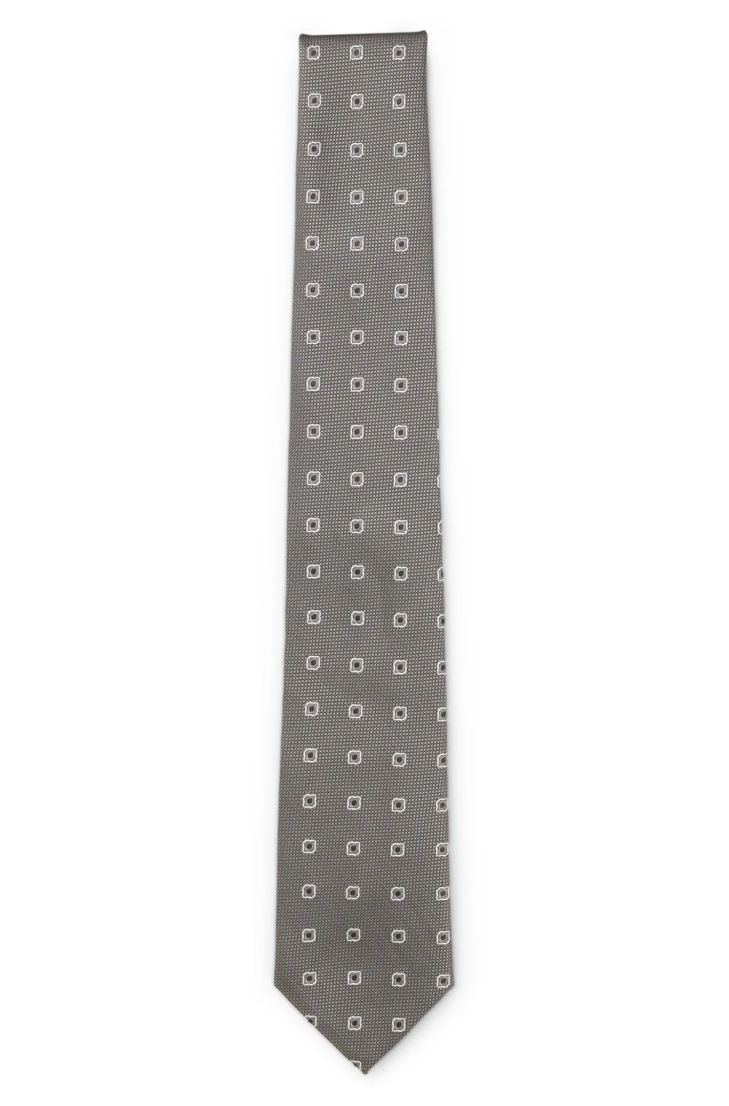 Jacquard-pattern tie in a silk blend