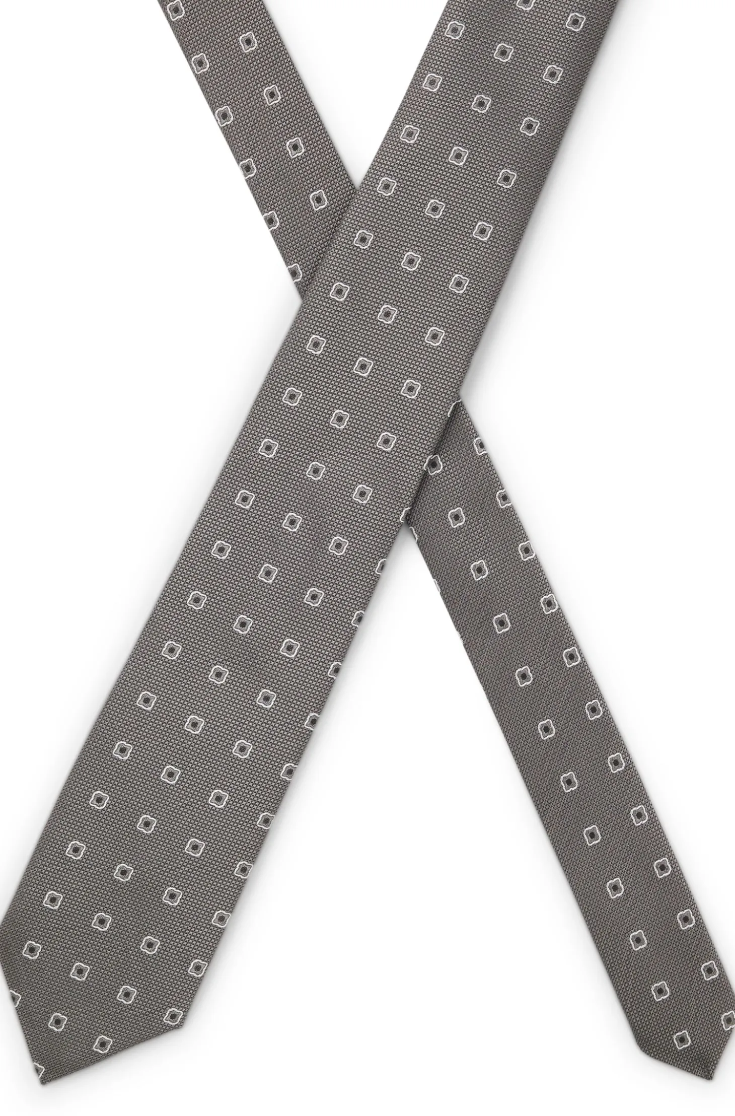 Jacquard-pattern tie in a silk blend