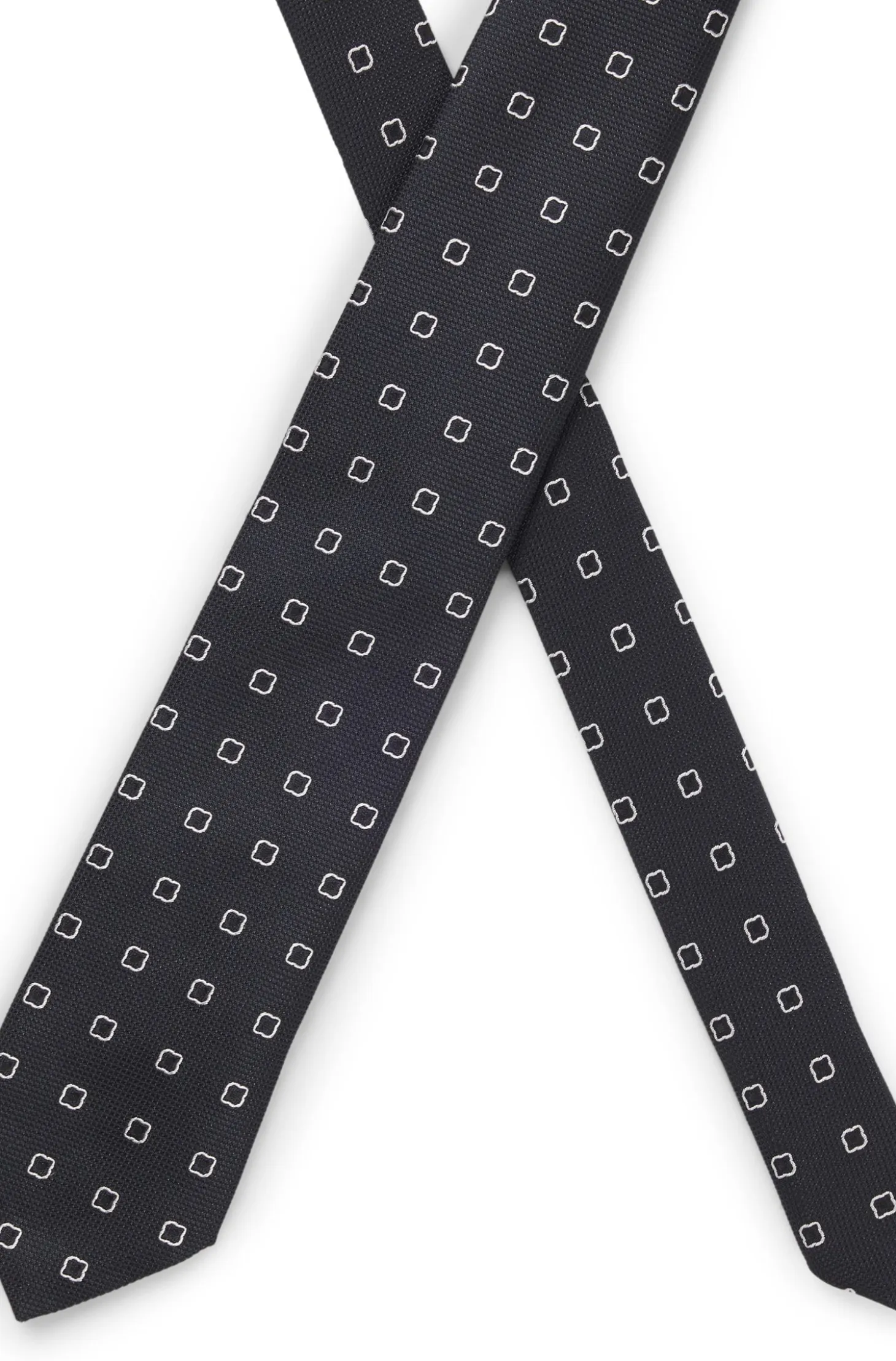 Jacquard-pattern tie in a silk blend