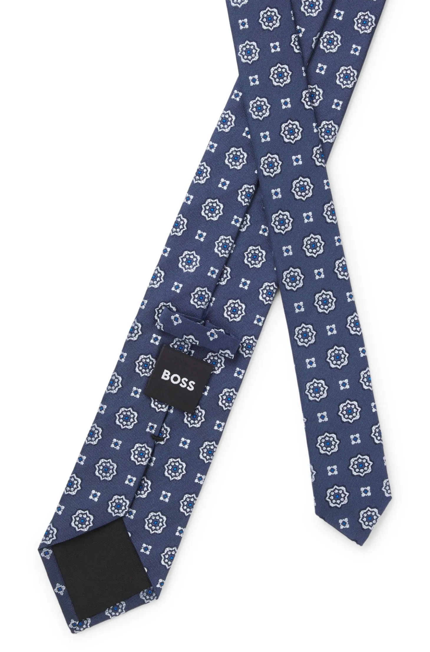 Jacquard-pattern tie in a silk blend
