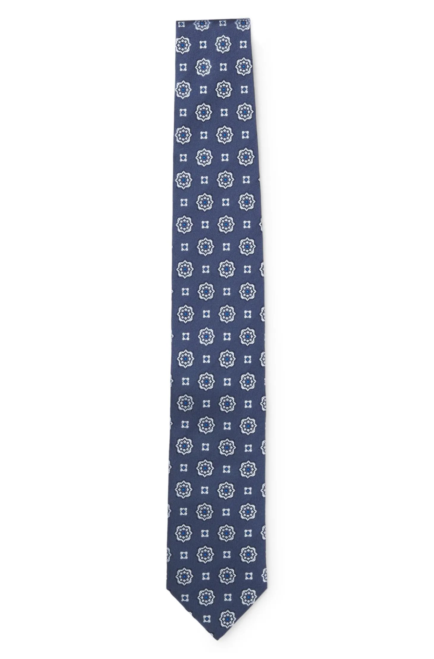 Jacquard-pattern tie in a silk blend